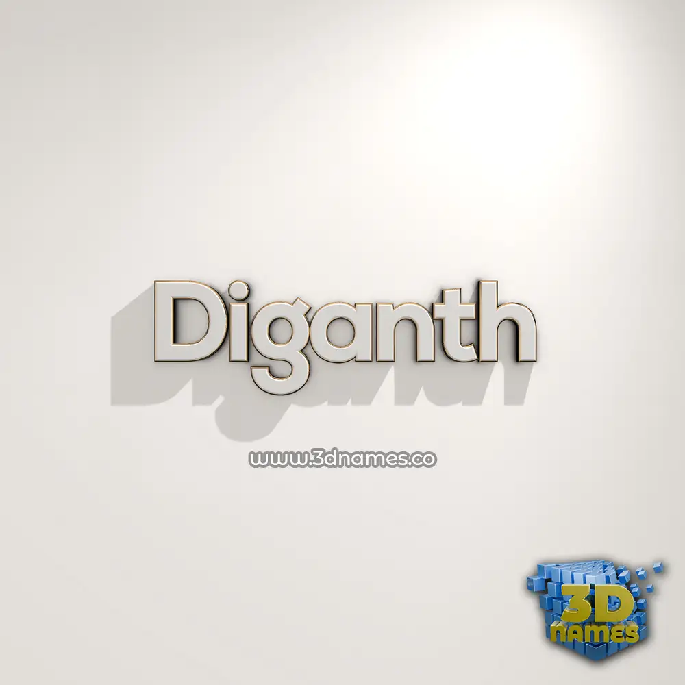 diganth in White Logo Warm style - 3D name wallpaper