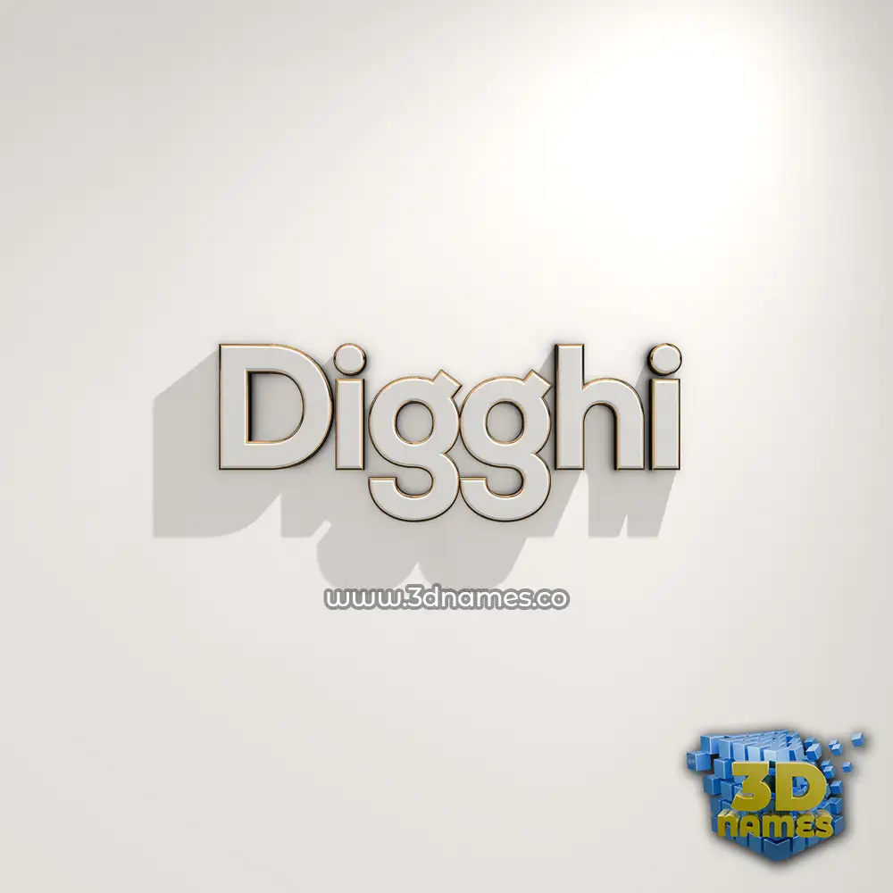 digghi in White Logo Warm style - 3D name wallpaper