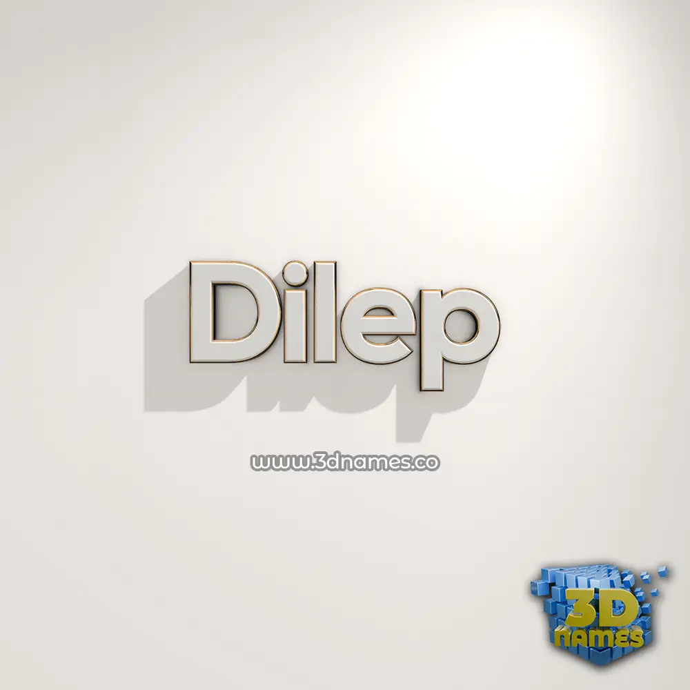 dilep in White Logo Warm style - 3D name wallpaper