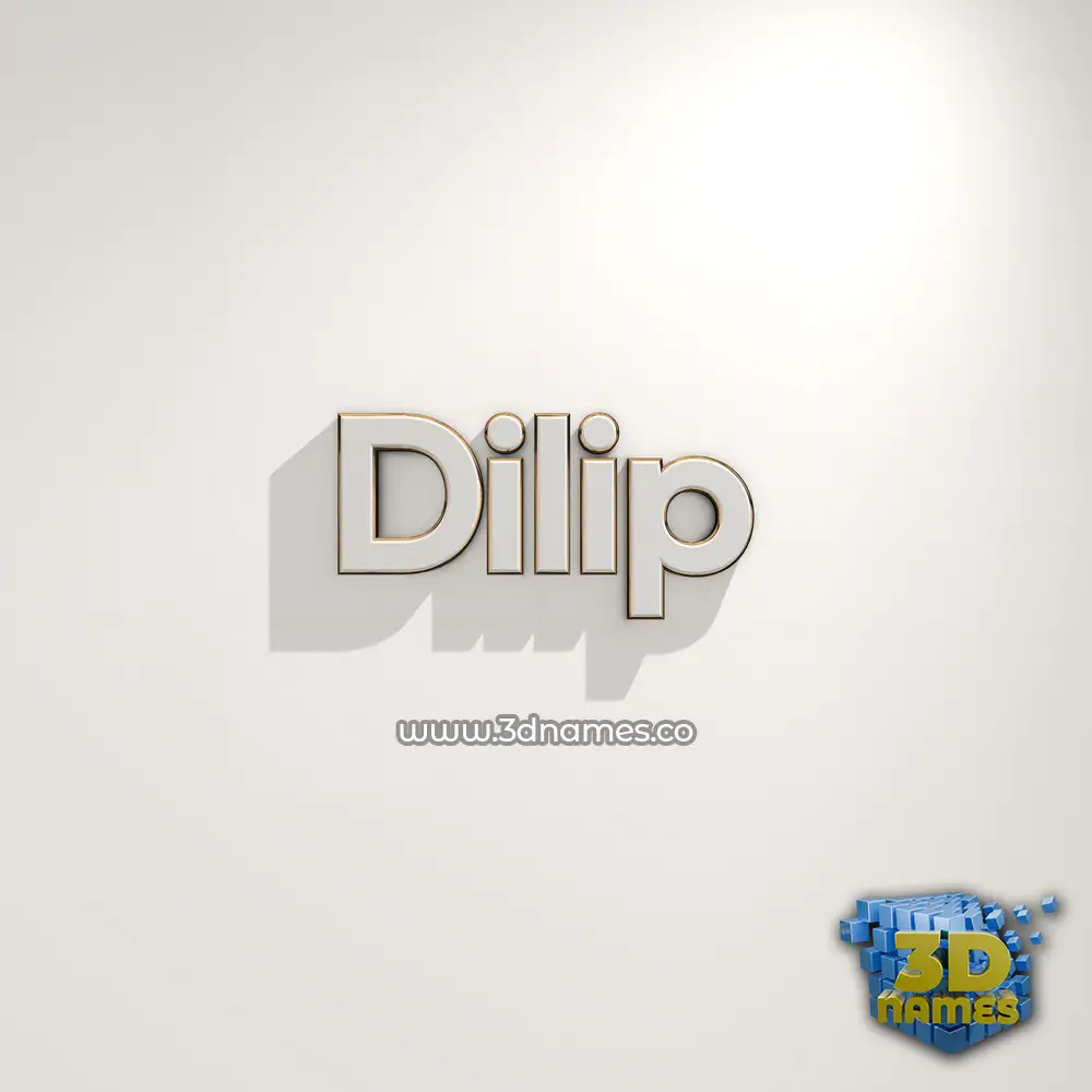 dilip in White Logo Warm style - 3D name wallpaper