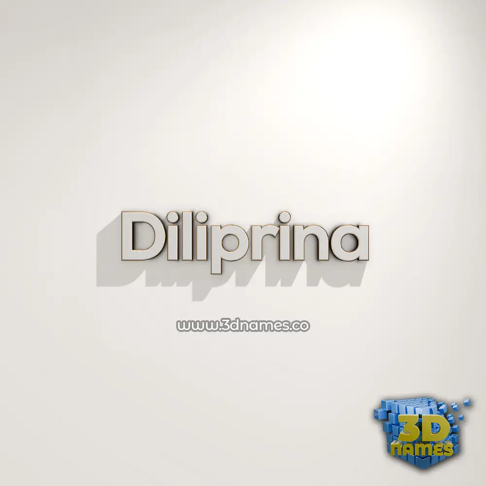 diliprina in White Logo Warm style - 3D name wallpaper