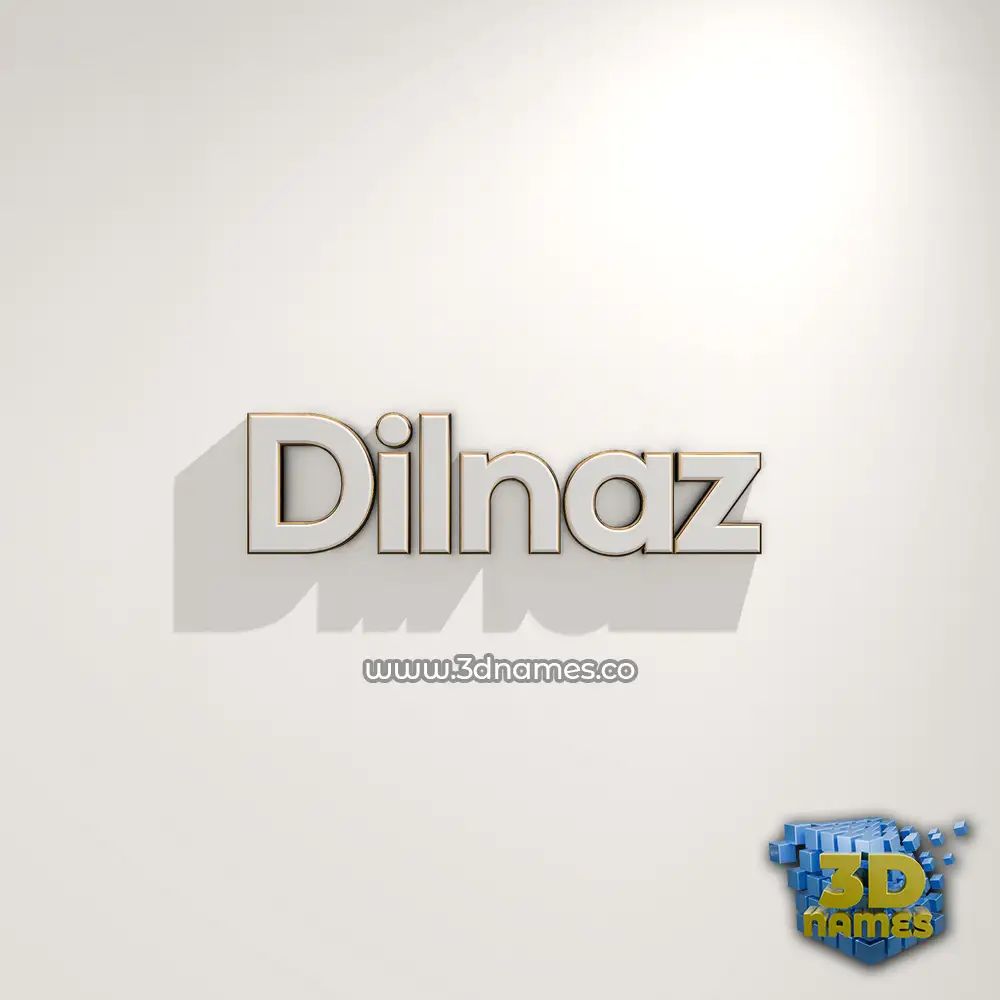dilnaz in White Logo Warm style - 3D name wallpaper
