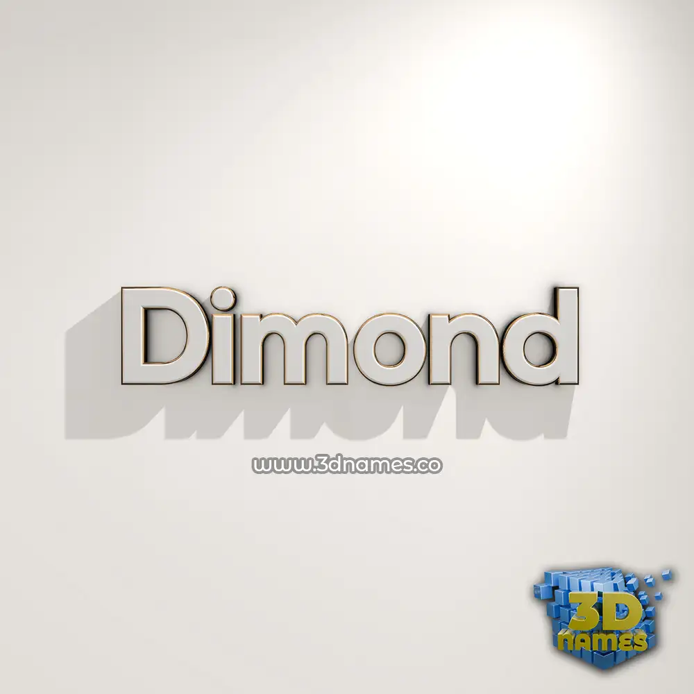 dimond in White Logo Warm style - 3D name wallpaper