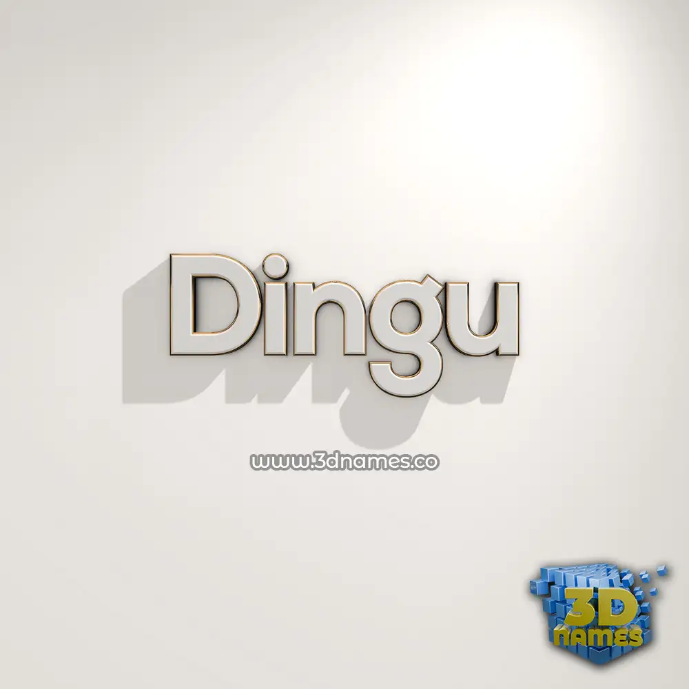 dingu in White Logo Warm style - 3D name wallpaper