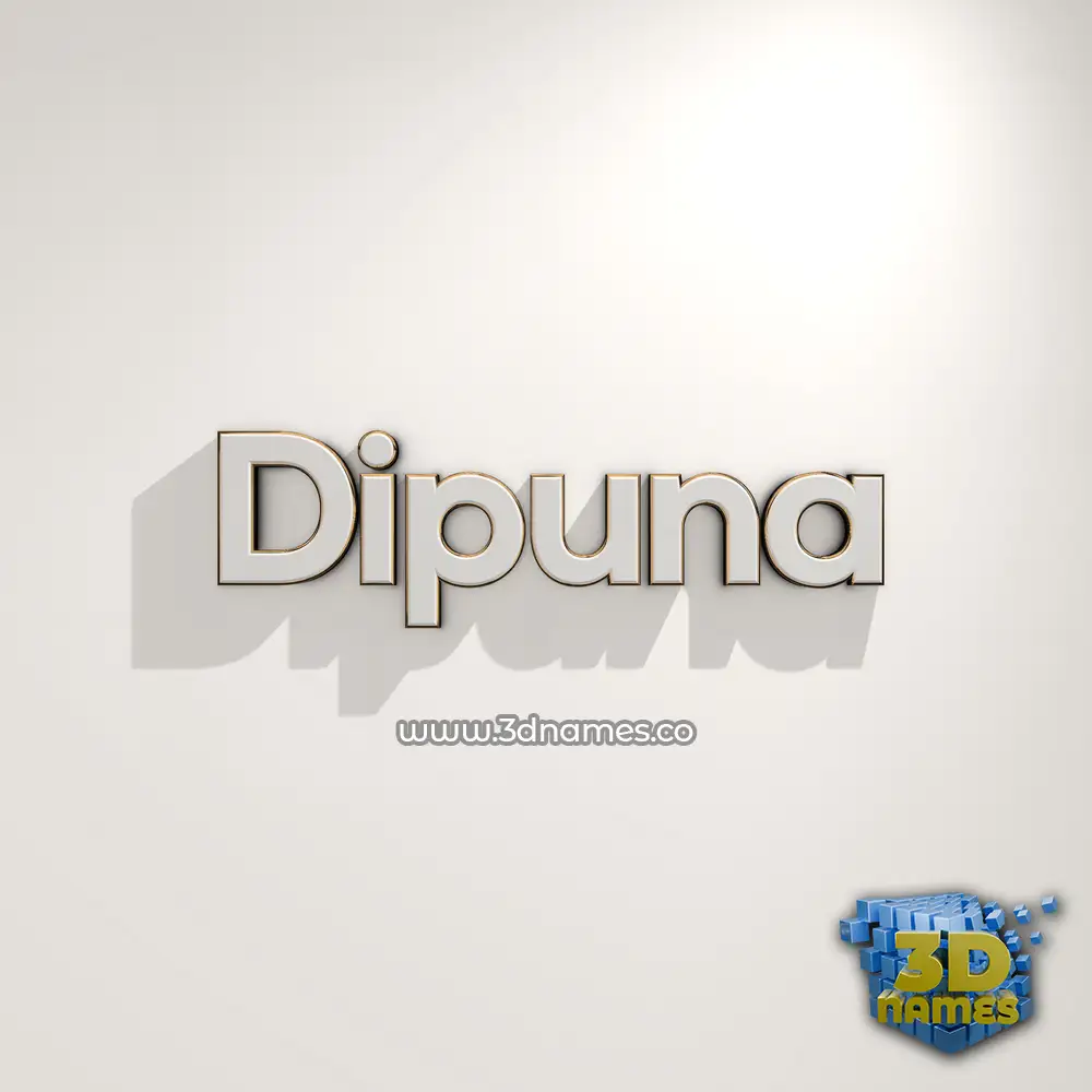 dipuna in White Logo Warm style - 3D name wallpaper