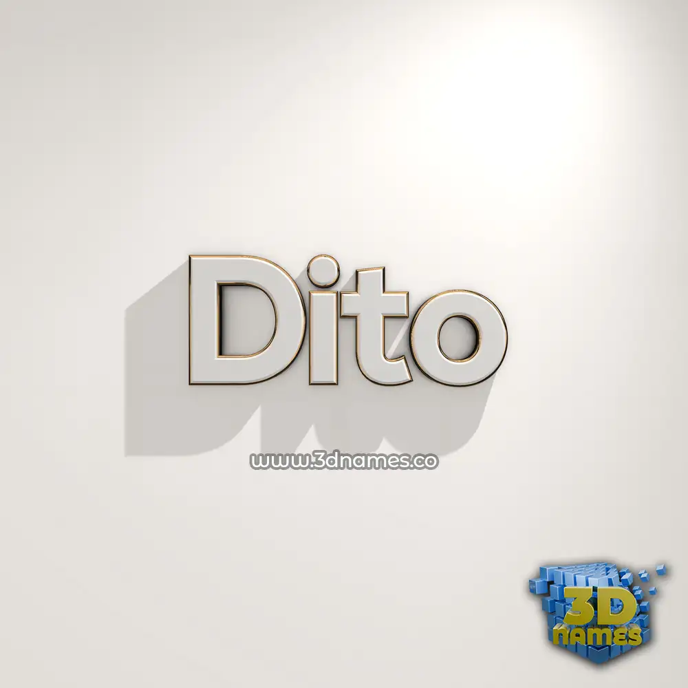 dito in White Logo Warm style - 3D name wallpaper