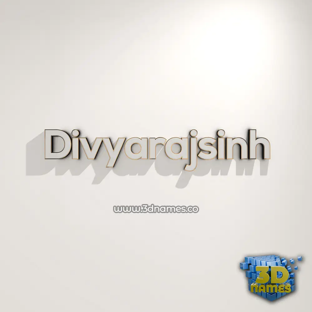 divyarajsinh in White Logo Warm style - 3D name wallpaper