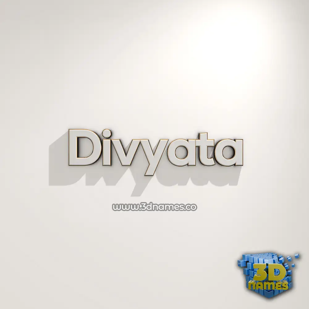 divyata in White Logo Warm style - 3D name wallpaper