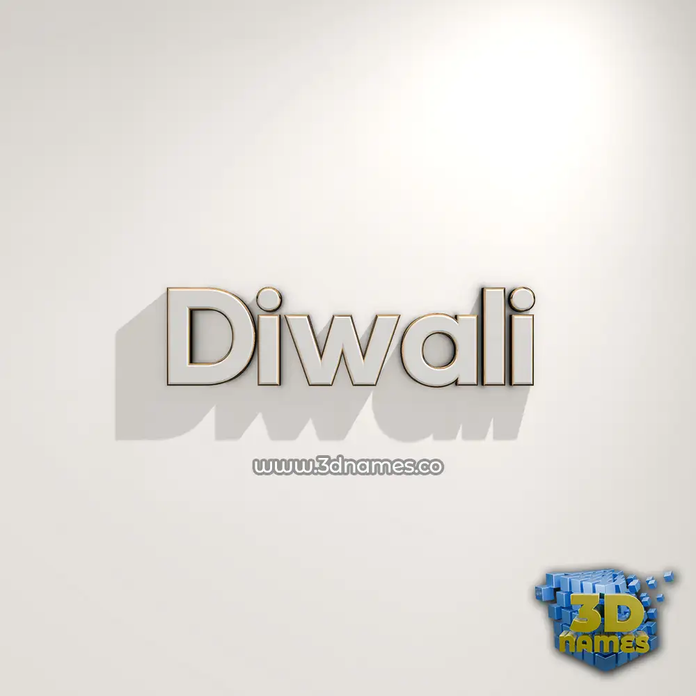 diwali in White Logo Warm style - 3D name wallpaper