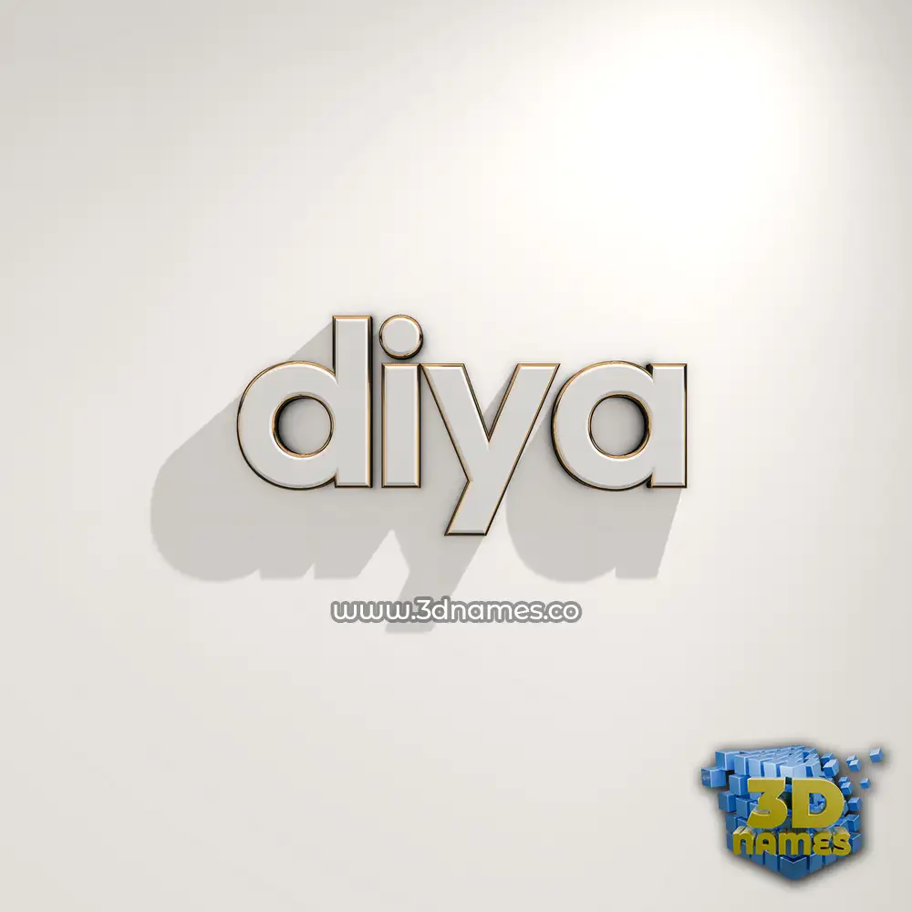 diya in White Logo Warm style - 3D name wallpaper