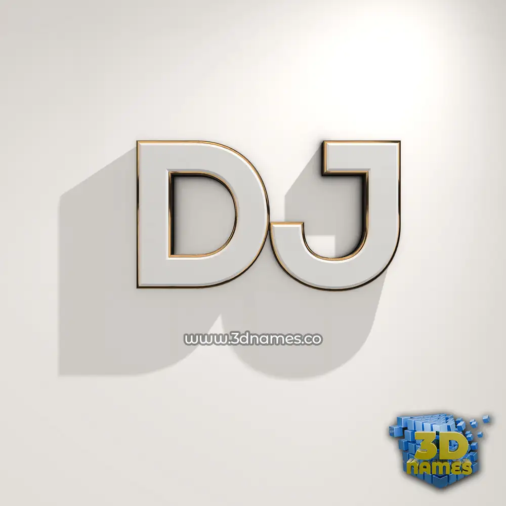dj in White Logo Warm style - 3D name wallpaper