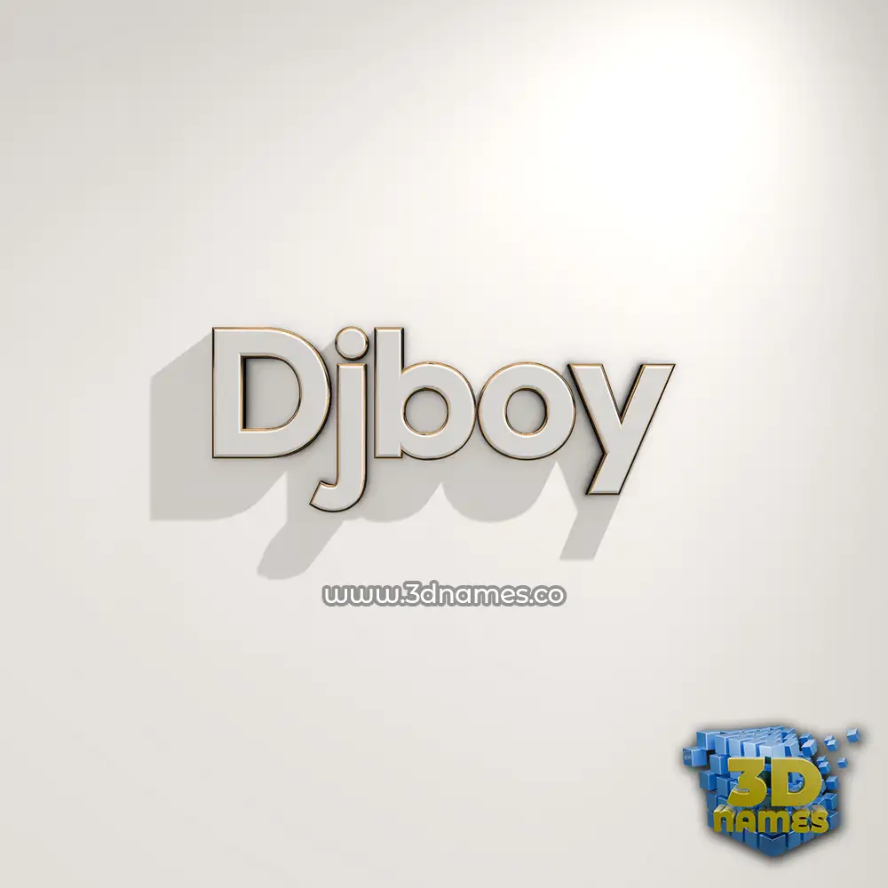 djboy in White Logo Warm style - 3D name wallpaper