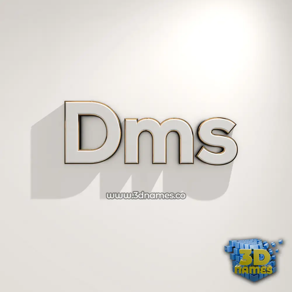dms in White Logo Warm style - 3D name wallpaper