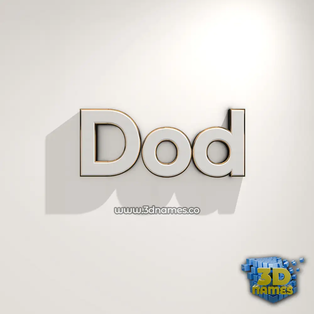 dod in White Logo Warm style - 3D name wallpaper