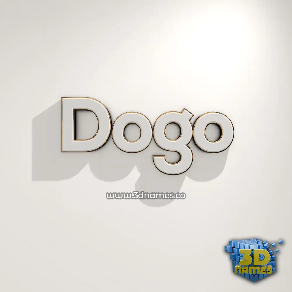 dogo in White Logo Warm style - 3D name wallpaper
