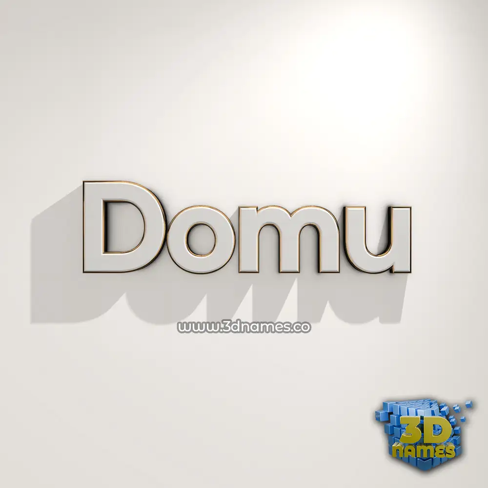 domu in White Logo Warm style - 3D name wallpaper
