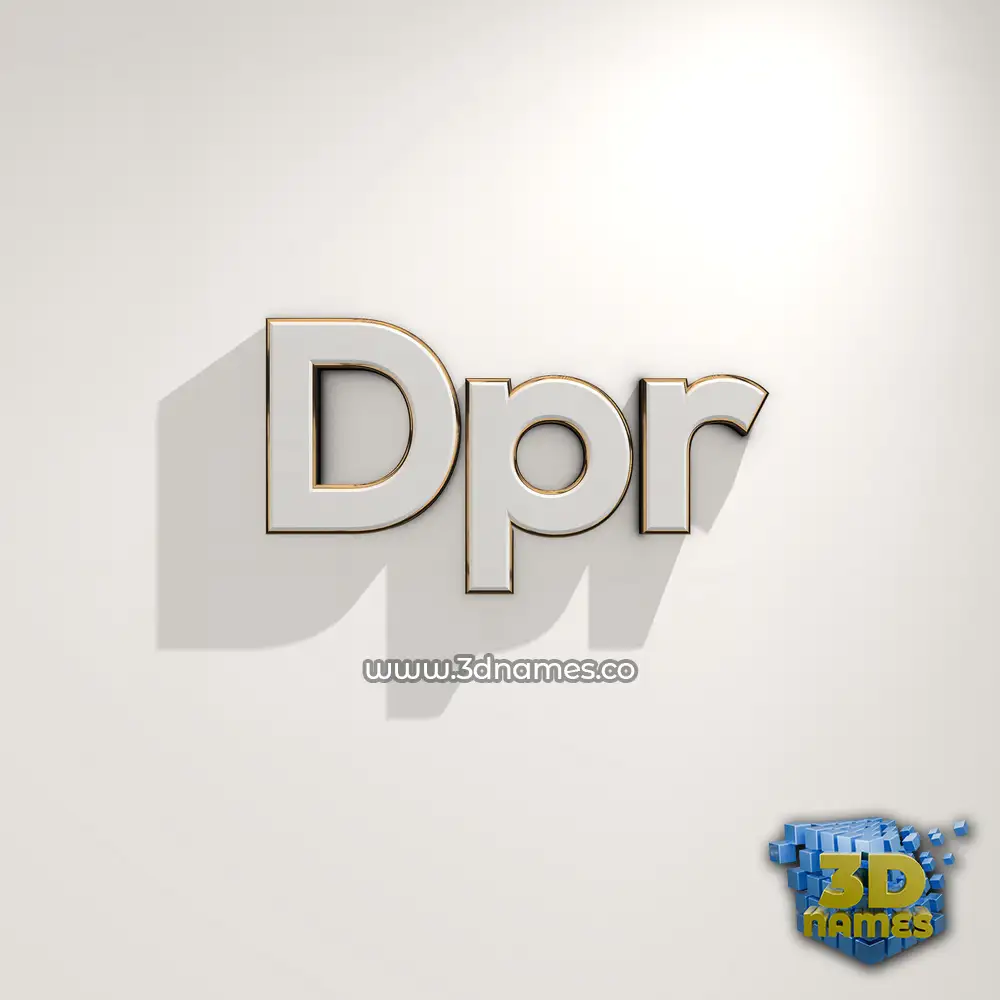 dpr in White Logo Warm style - 3D name wallpaper
