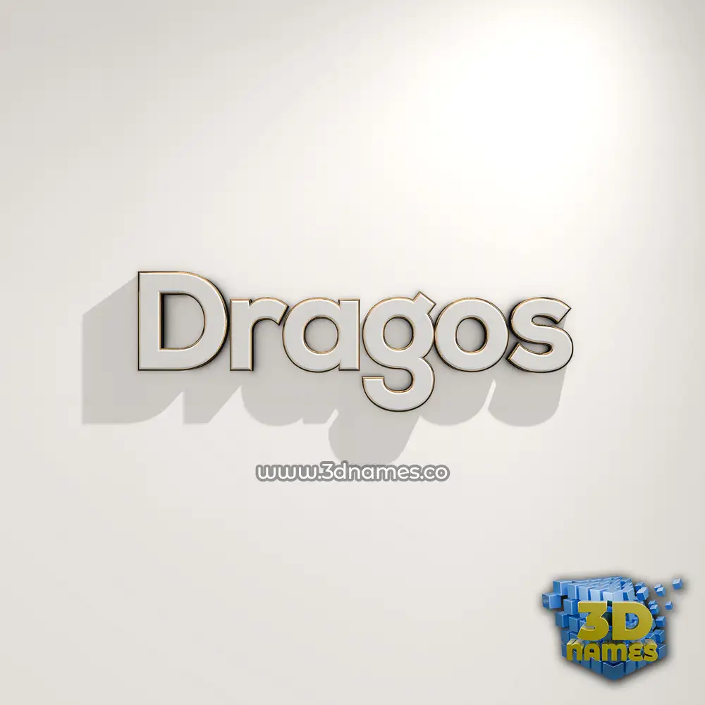 dragos in White Logo Warm style - 3D name wallpaper
