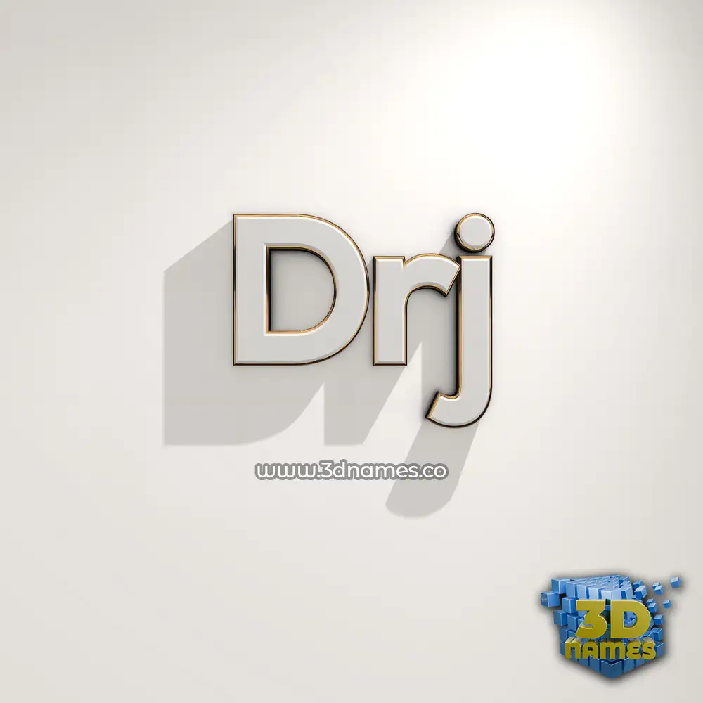 drj in White Logo Warm style - 3D name wallpaper