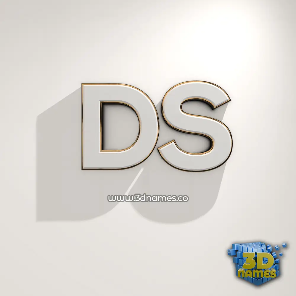 ds in White Logo Warm style - 3D name wallpaper