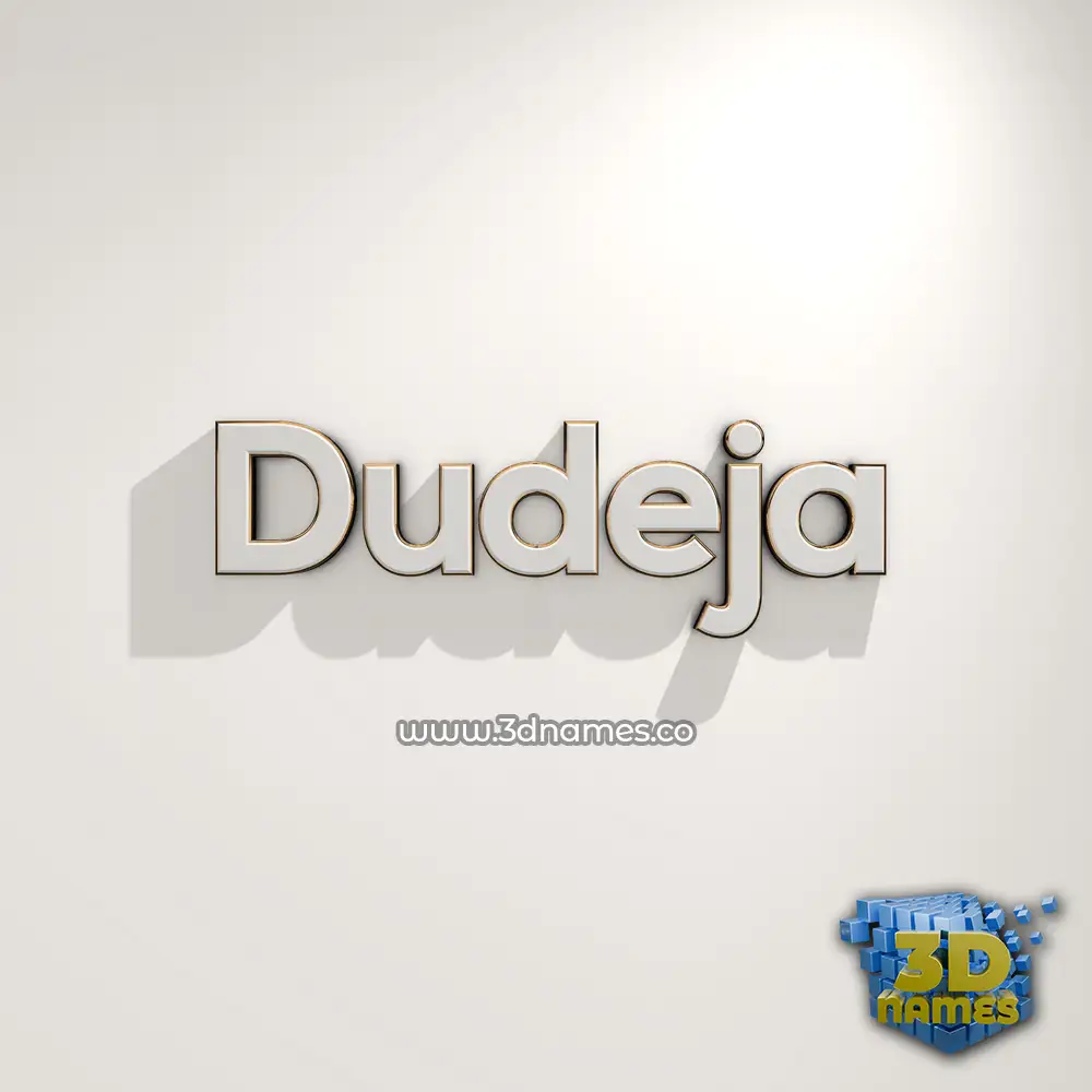 dudeja in White Logo Warm style - 3D name wallpaper