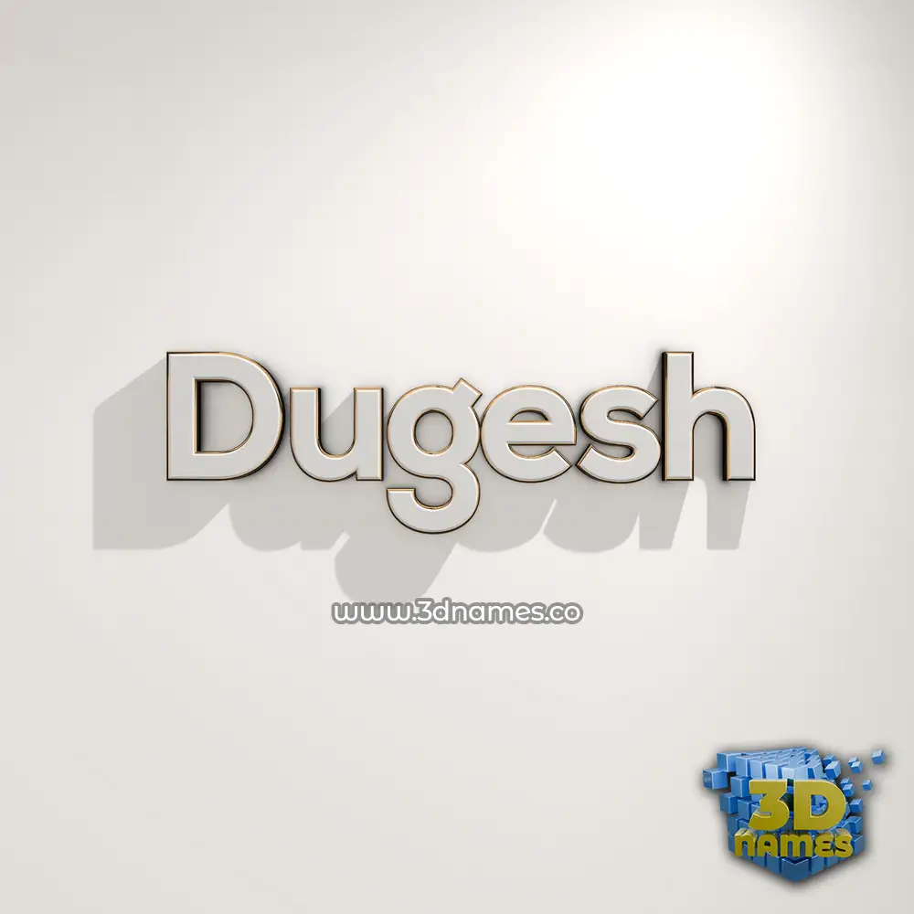 dugesh in White Logo Warm style - 3D name wallpaper