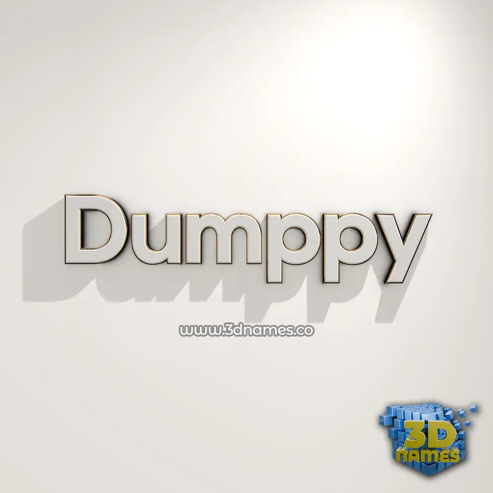 dumppy in White Logo Warm style - 3D name wallpaper