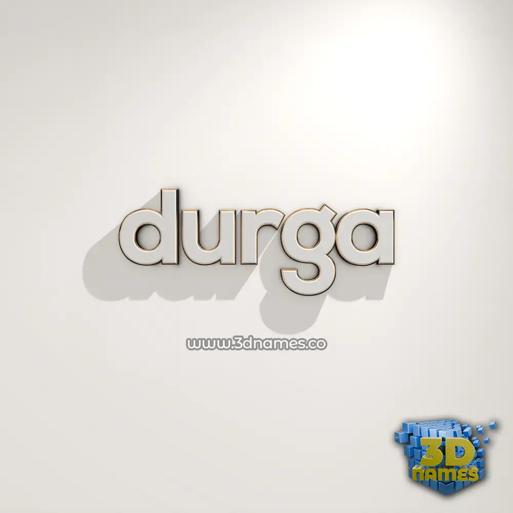 durga in White Logo Warm style - 3D name wallpaper
