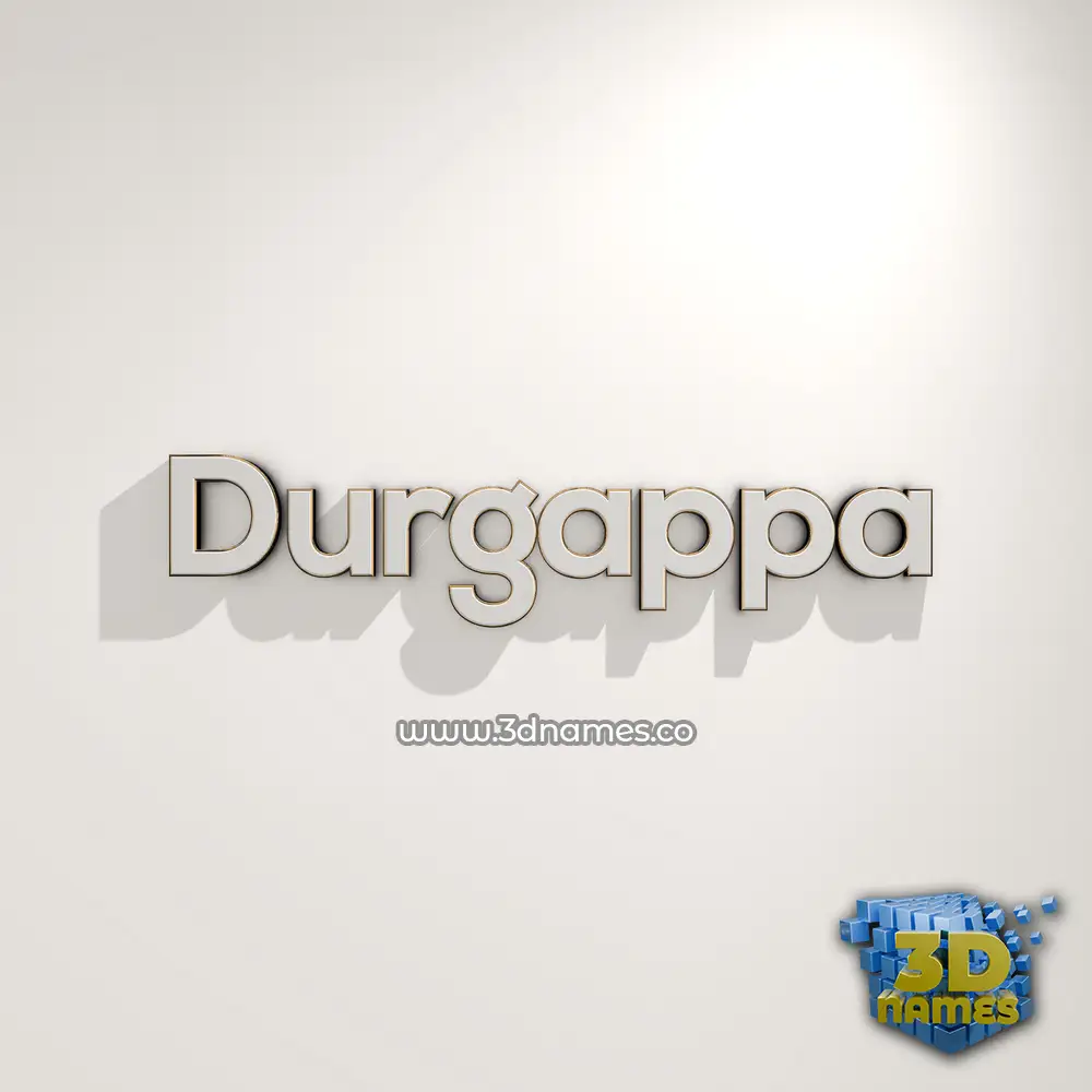 durgappa in White Logo Warm style - 3D name wallpaper