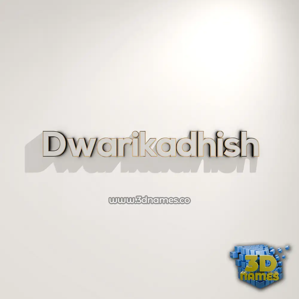 dwarikadhish in White Logo Warm style - 3D name wallpaper