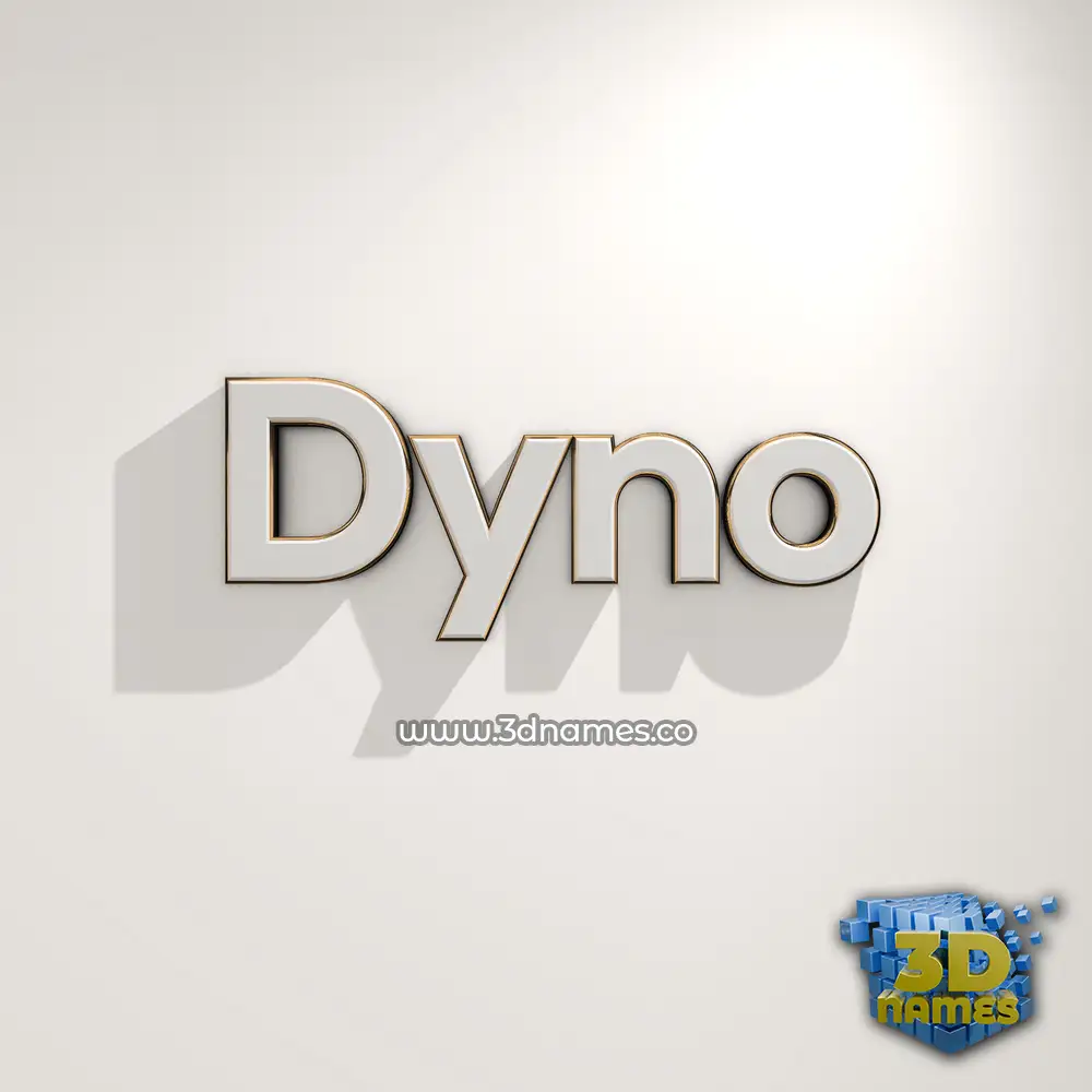 dyno in White Logo Warm style - 3D name wallpaper