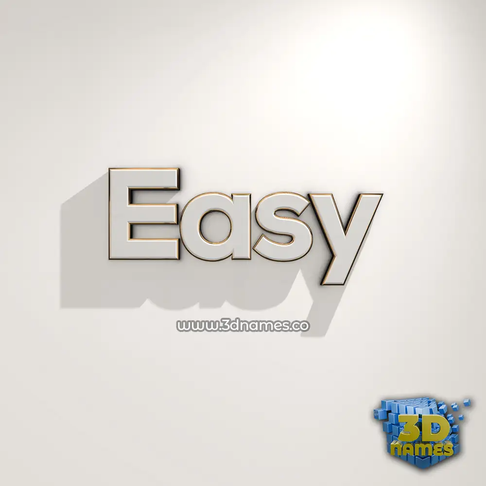 easy in White Logo Warm style - 3D name wallpaper