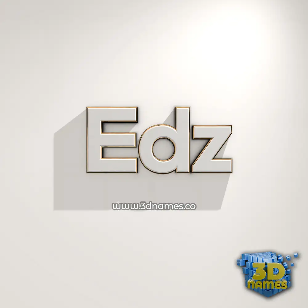 edz in White Logo Warm style - 3D name wallpaper