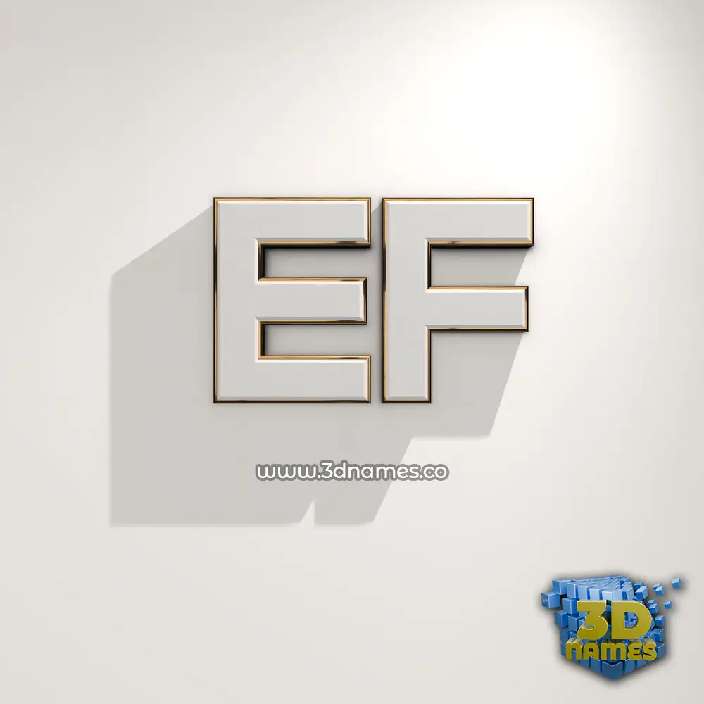ef in White Logo Warm style - 3D name wallpaper