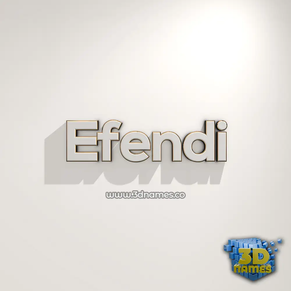 efendi in White Logo Warm style - 3D name wallpaper