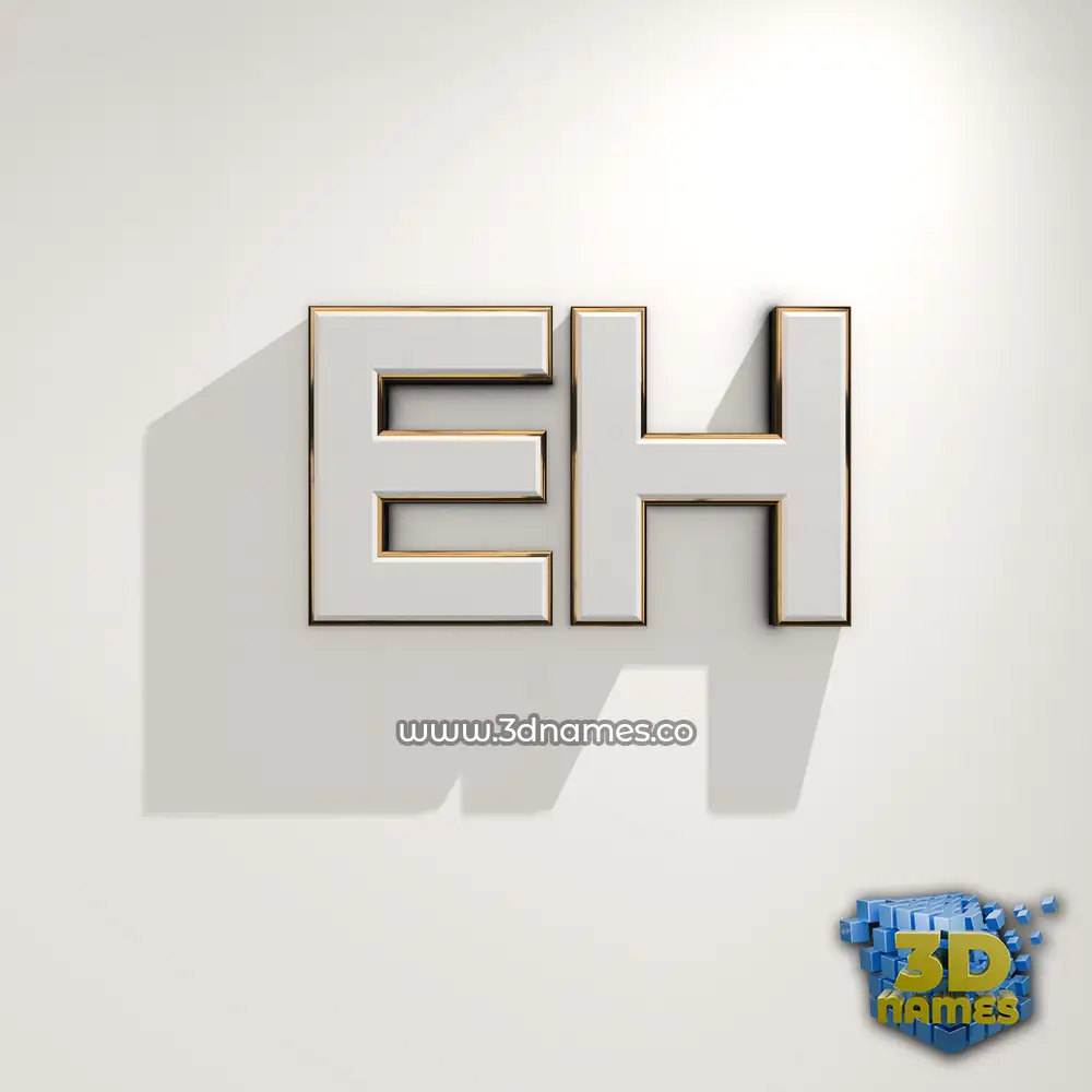 eh in White Logo Warm style - 3D name wallpaper