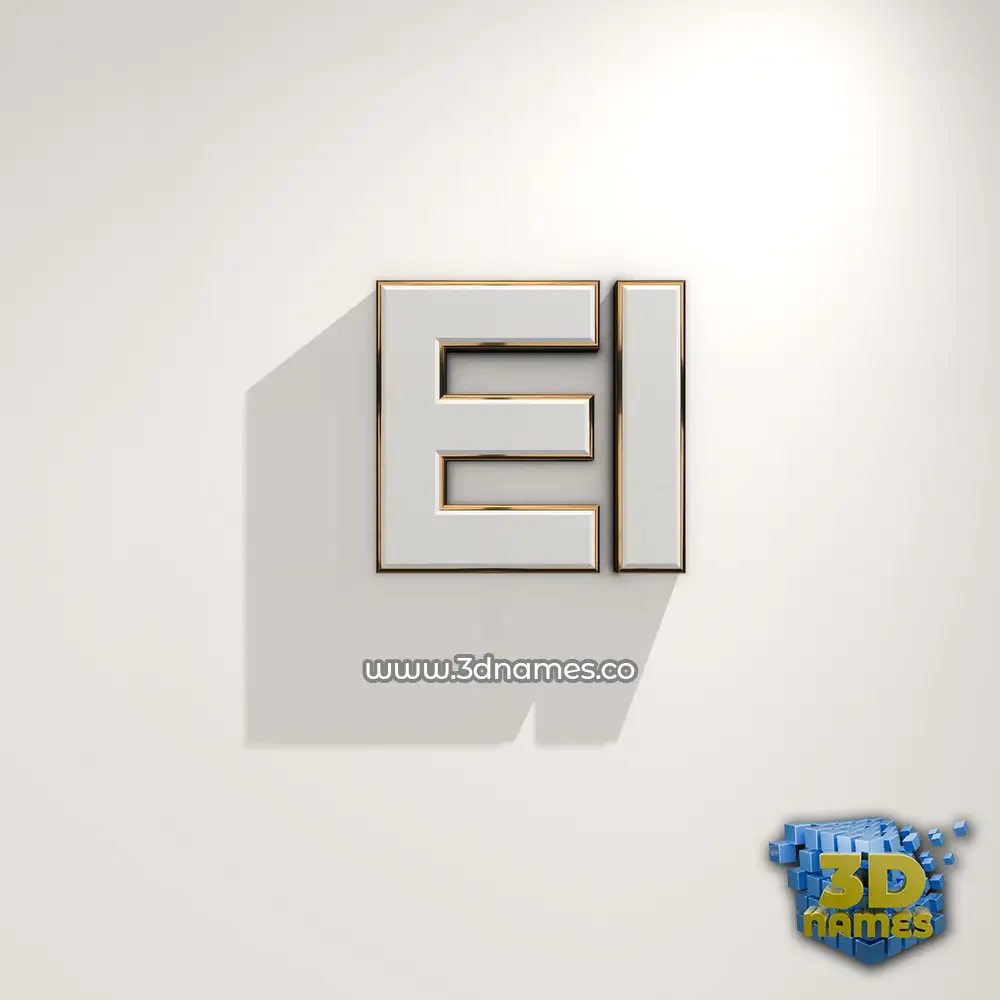 ei in White Logo Warm style - 3D name wallpaper