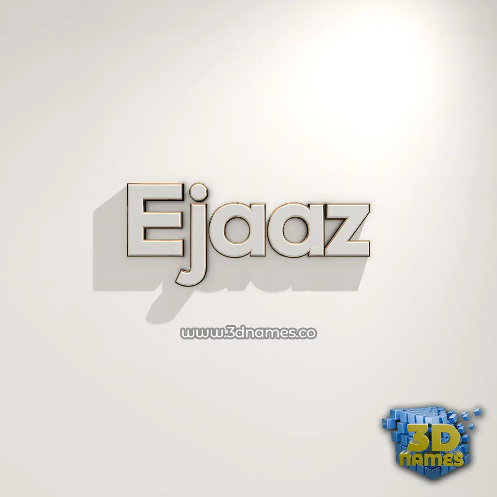 ejaaz in White Logo Warm style - 3D name wallpaper