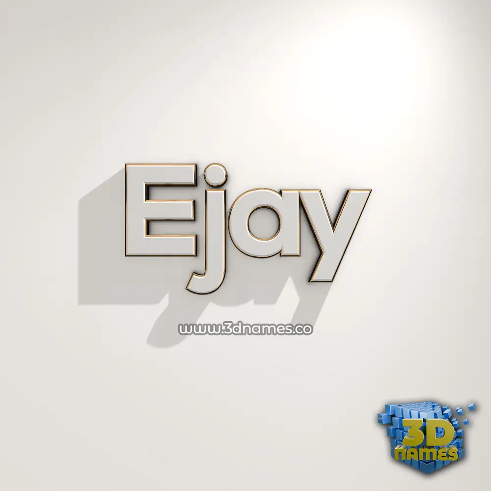 ejay in White Logo Warm style - 3D name wallpaper