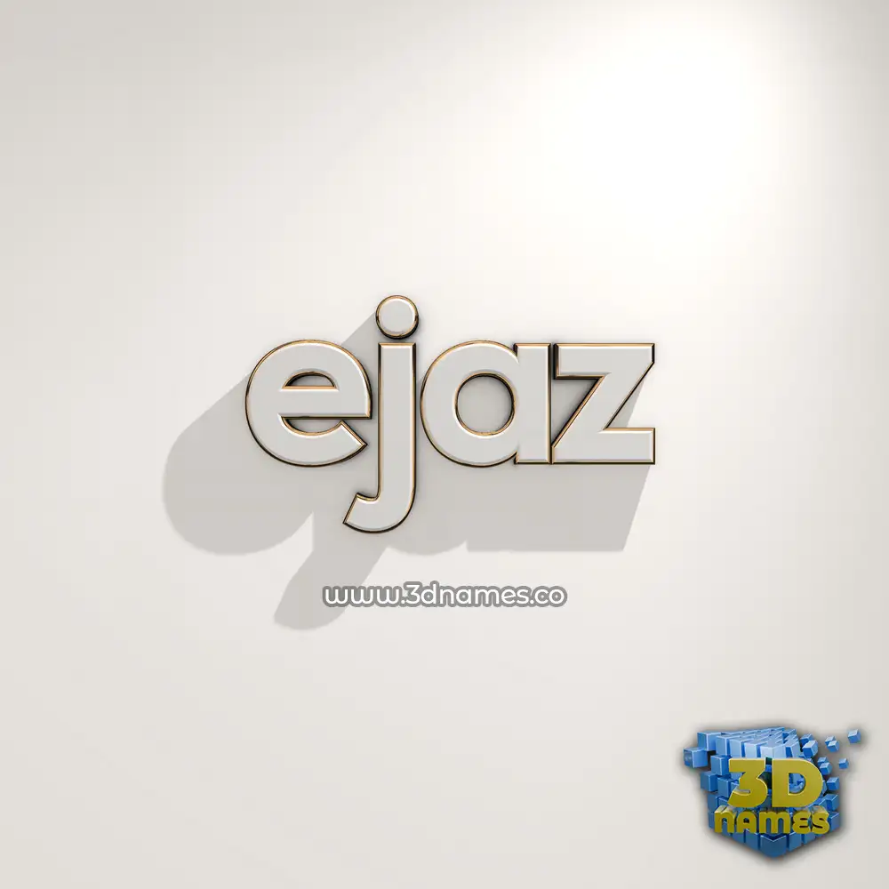 ejaz in White Logo Warm style - 3D name wallpaper