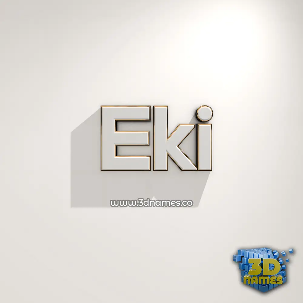 eki in White Logo Warm style - 3D name wallpaper