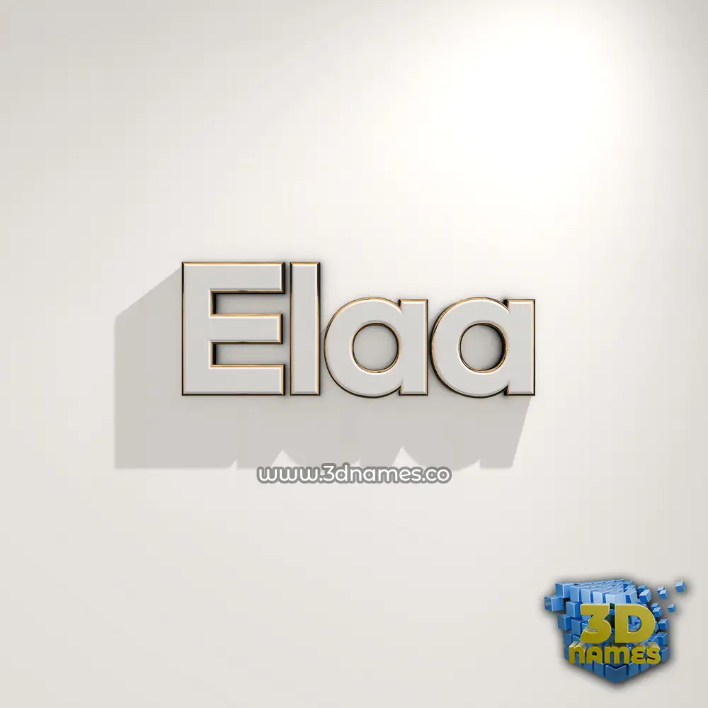 elaa in White Logo Warm style - 3D name wallpaper