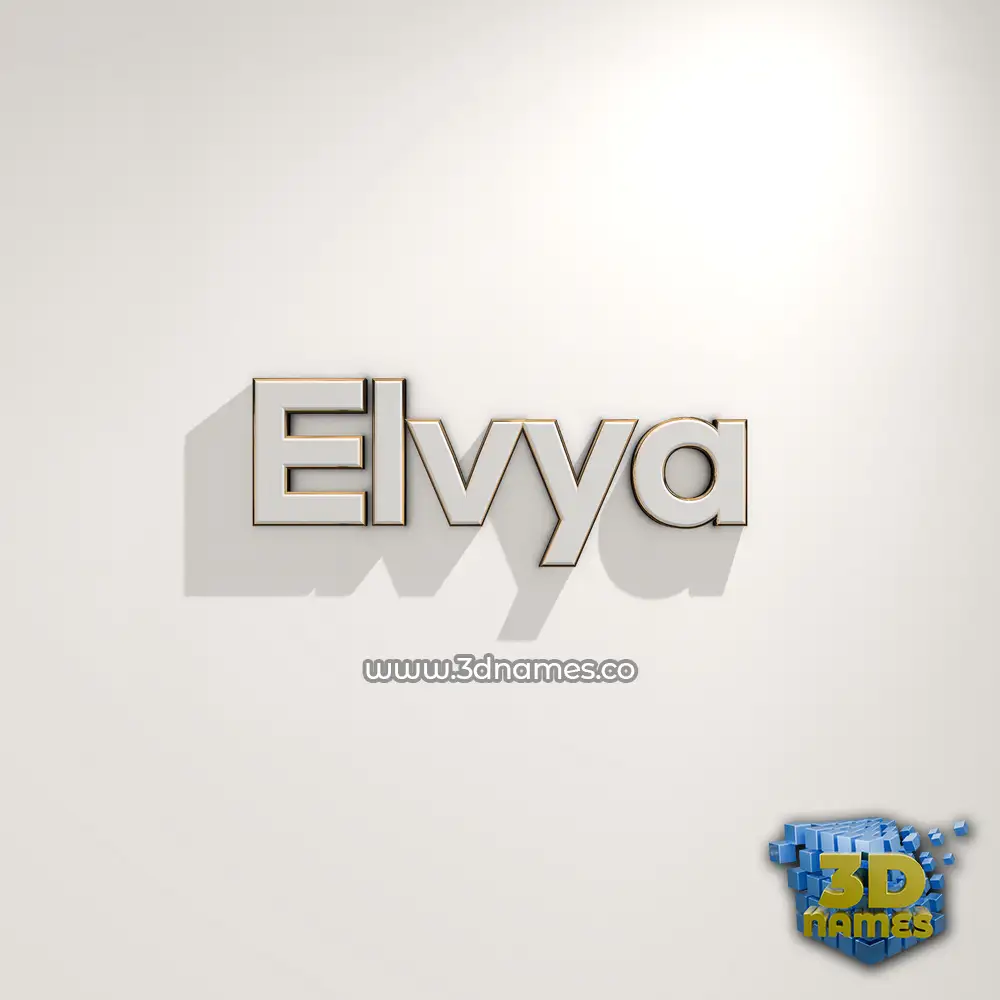 elvya in White Logo Warm style - 3D name wallpaper