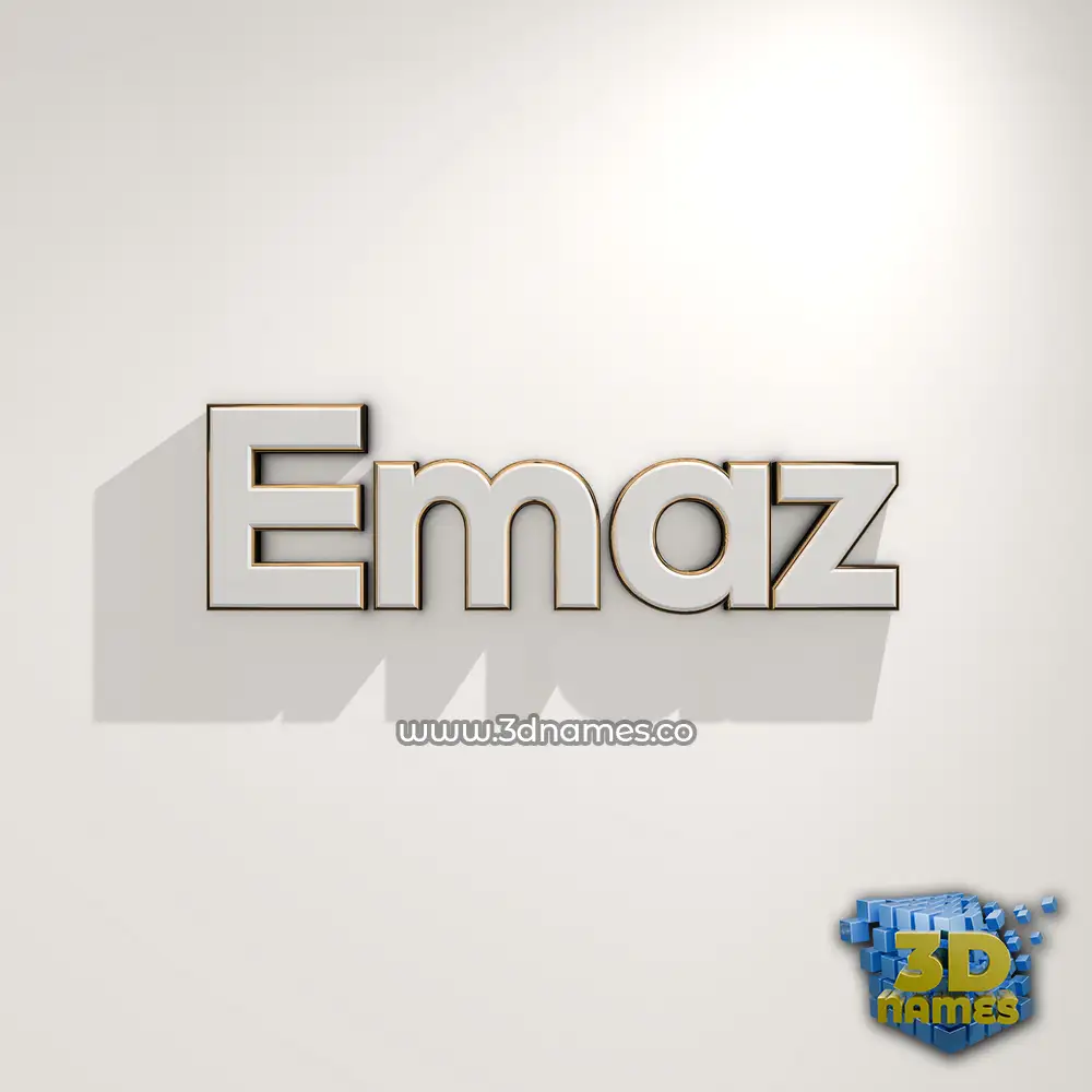 emaz in White Logo Warm style - 3D name wallpaper