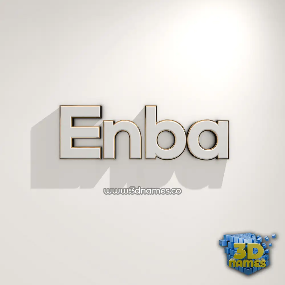 enba in White Logo Warm style - 3D name wallpaper
