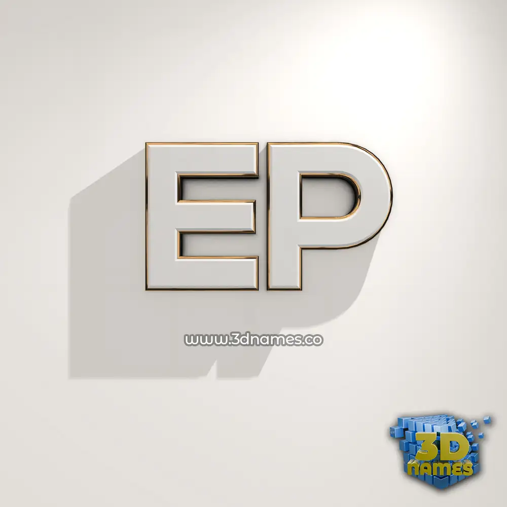 ep in White Logo Warm style - 3D name wallpaper