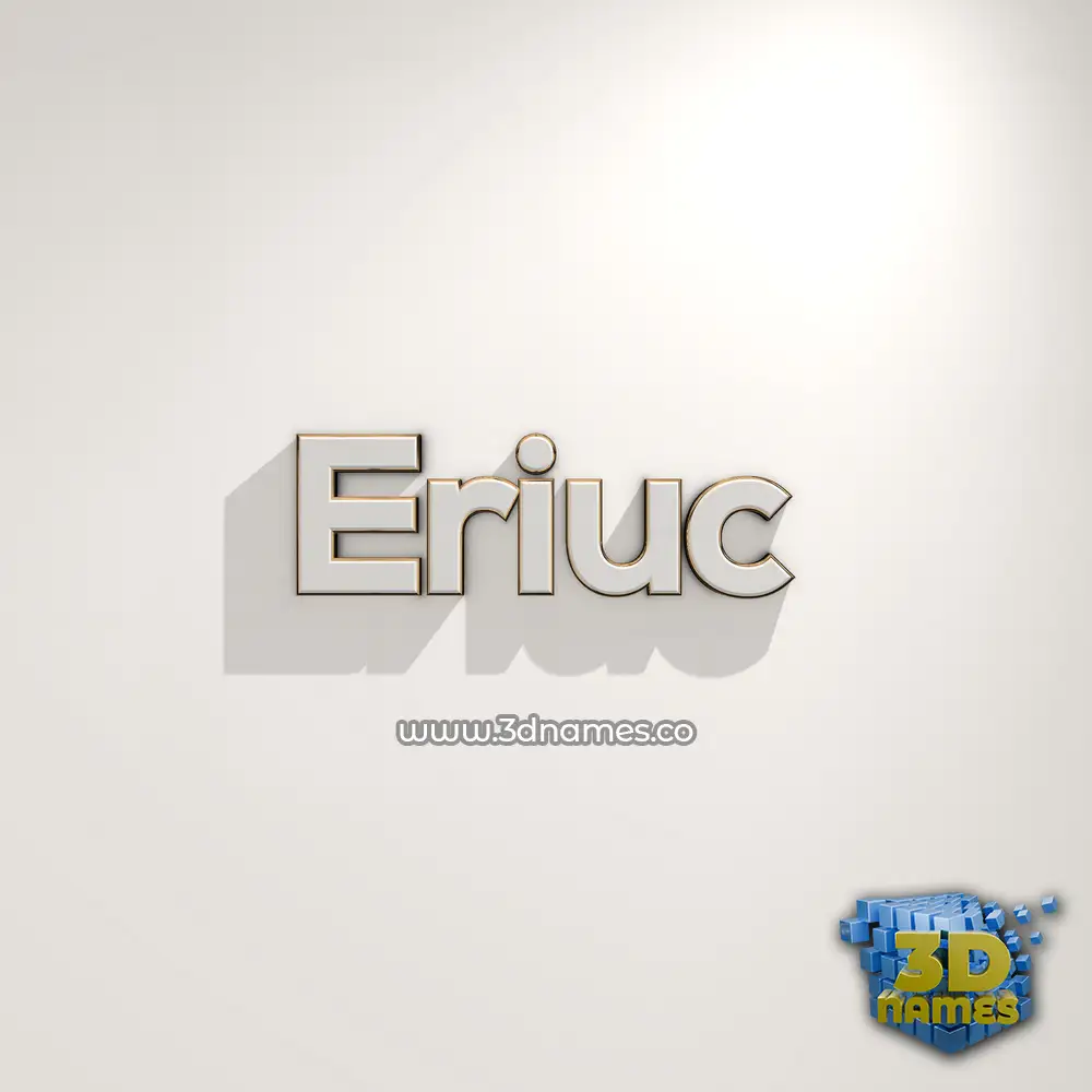 eriuc in White Logo Warm style - 3D name wallpaper