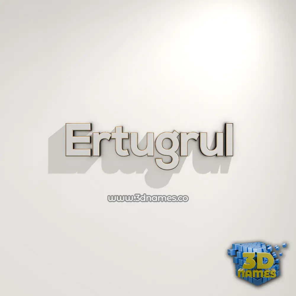 ertugrul in White Logo Warm style - 3D name wallpaper