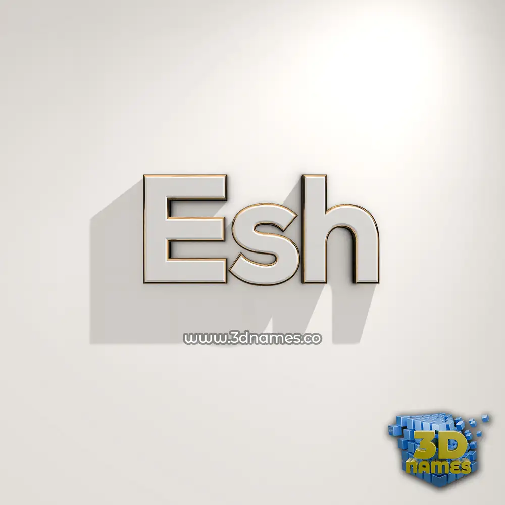 esh in White Logo Warm style - 3D name wallpaper