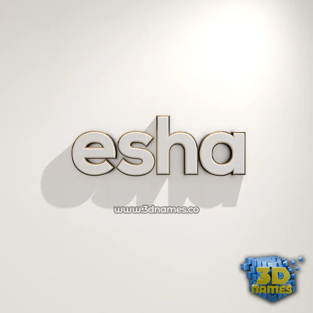 esha in White Logo Warm style - 3D name wallpaper